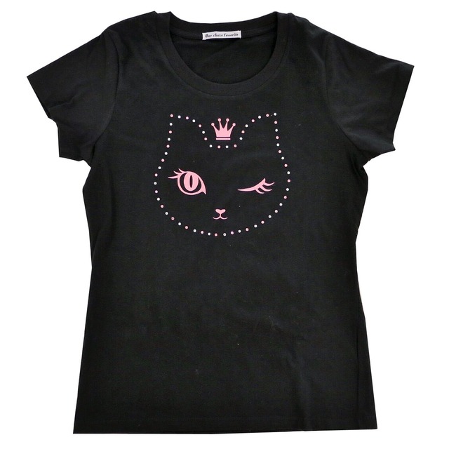 猫キャラクターTシャツ（ブラック）