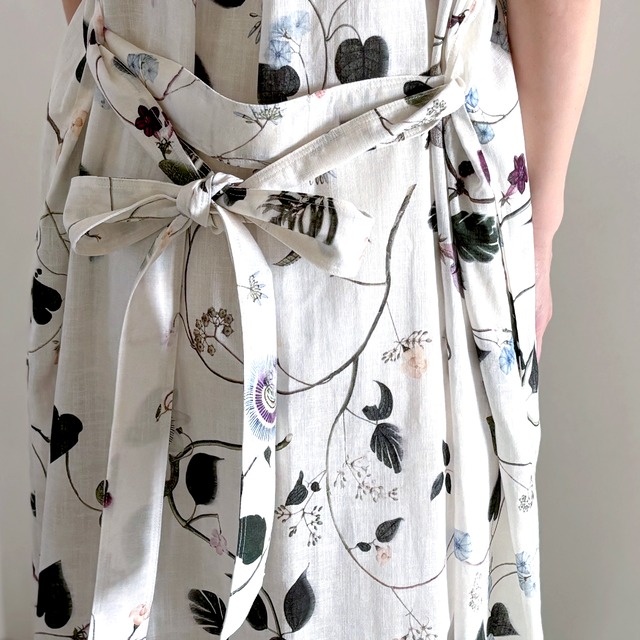 Tree worship print Holy island dress ボタニカル柄シャツワンピース　ASEEDONCLOUD