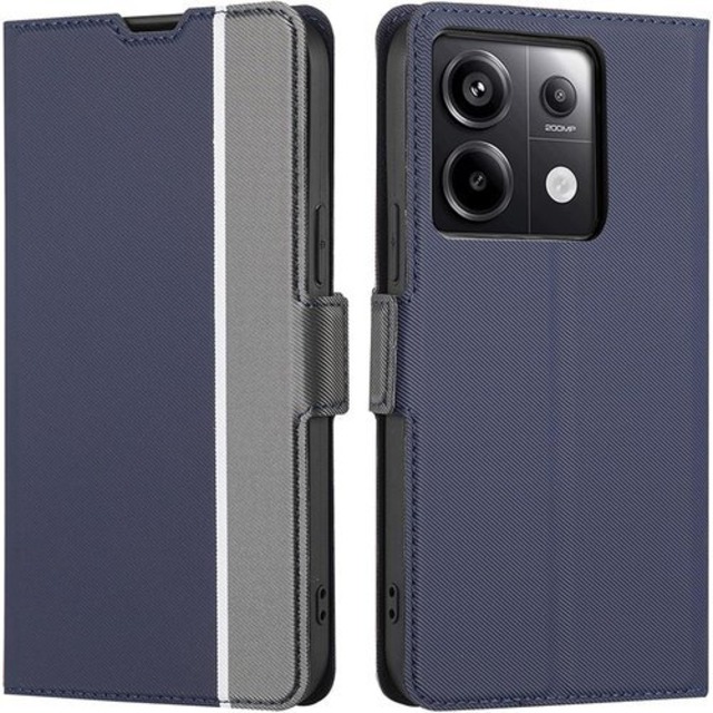 適用 Xiaomi Redmi Note 13 Pro 5G ケース 手帳型 XIG05 薄型ケース シャオミ レッド ノート 13 プロ 5G スマホケース レッドミ ノート 13 プロ ケース 手帳ケース 携帯カバー ノート13プロケース BonwFzin 軽量 薄い 炭素繊維調 PU レザー マグネット 手帳 カードケース カード収納 耐衝撃 スタンド 2色組合 グレー + ネイビー 2506