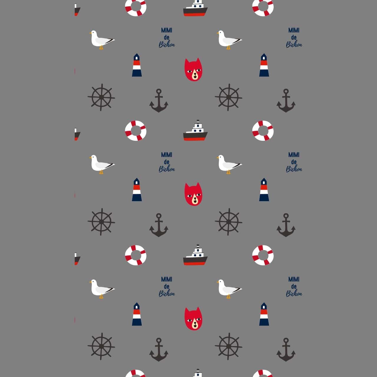 韓国 透明 クリア スマホケース ソフト Mimi De Bichon かわいい イラスト デザイナーズ Iphone Android スマホ 携帯カバー 船 カモメ 海 ビションパターン Mb05 アイフォン ギャラクシー Galaxy 韓国スマホケース専門店 Korean Case