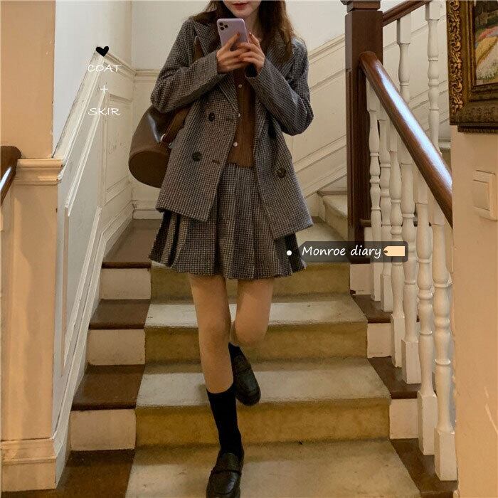 スプリング格子柄ジャケット トップス ストリート 春物 モンロー61620532529