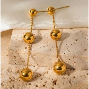 Double Chain Bead Tassel Earring1 25521