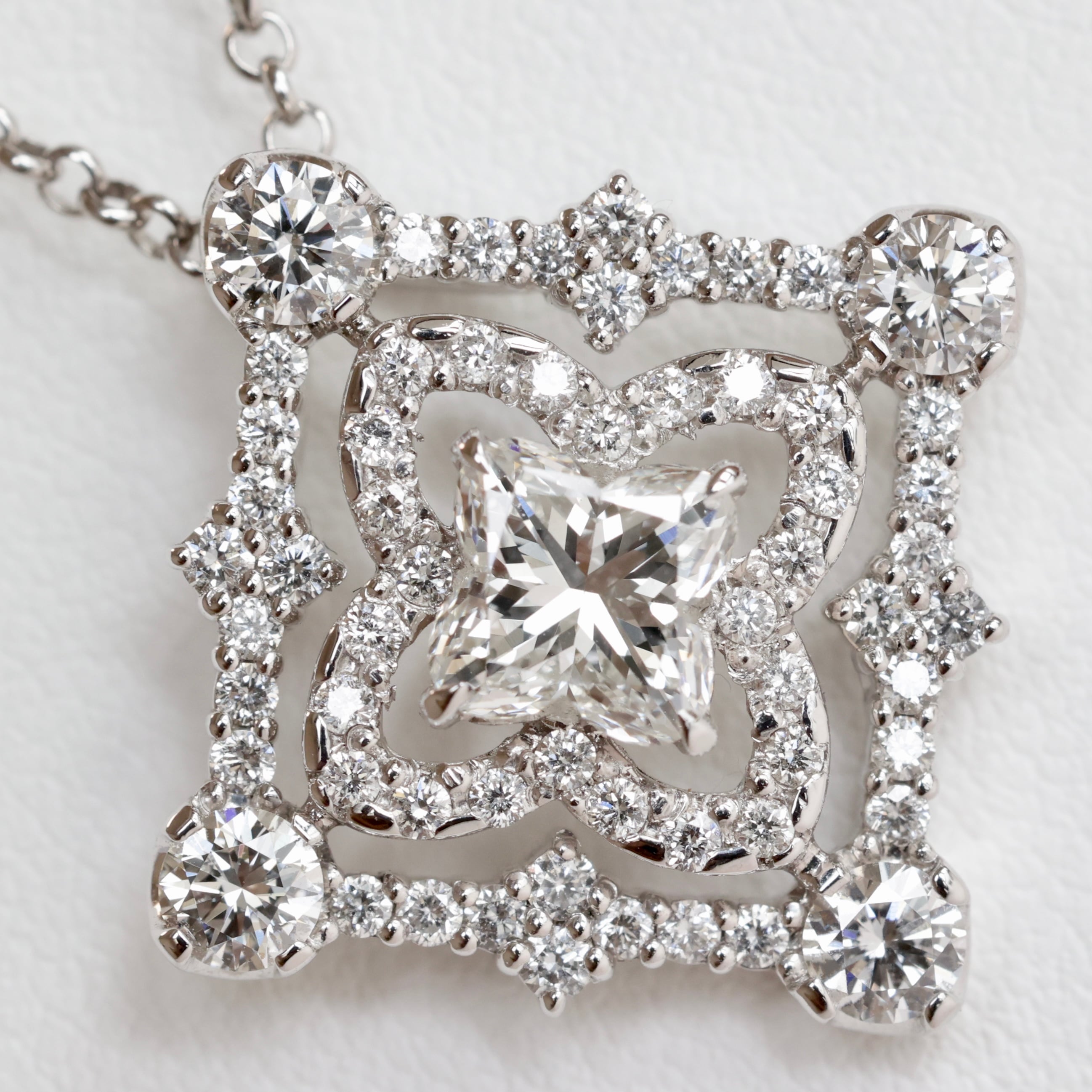 Pt900 リリーカット ダイヤモンド 1.017ct 1.11ct ネックレス G VS1 