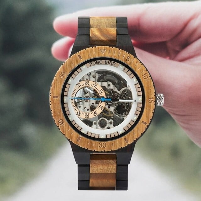 Wooden mechanical watch - Skeleton【BJ0018】 | BOBO BIRD JAPAN's