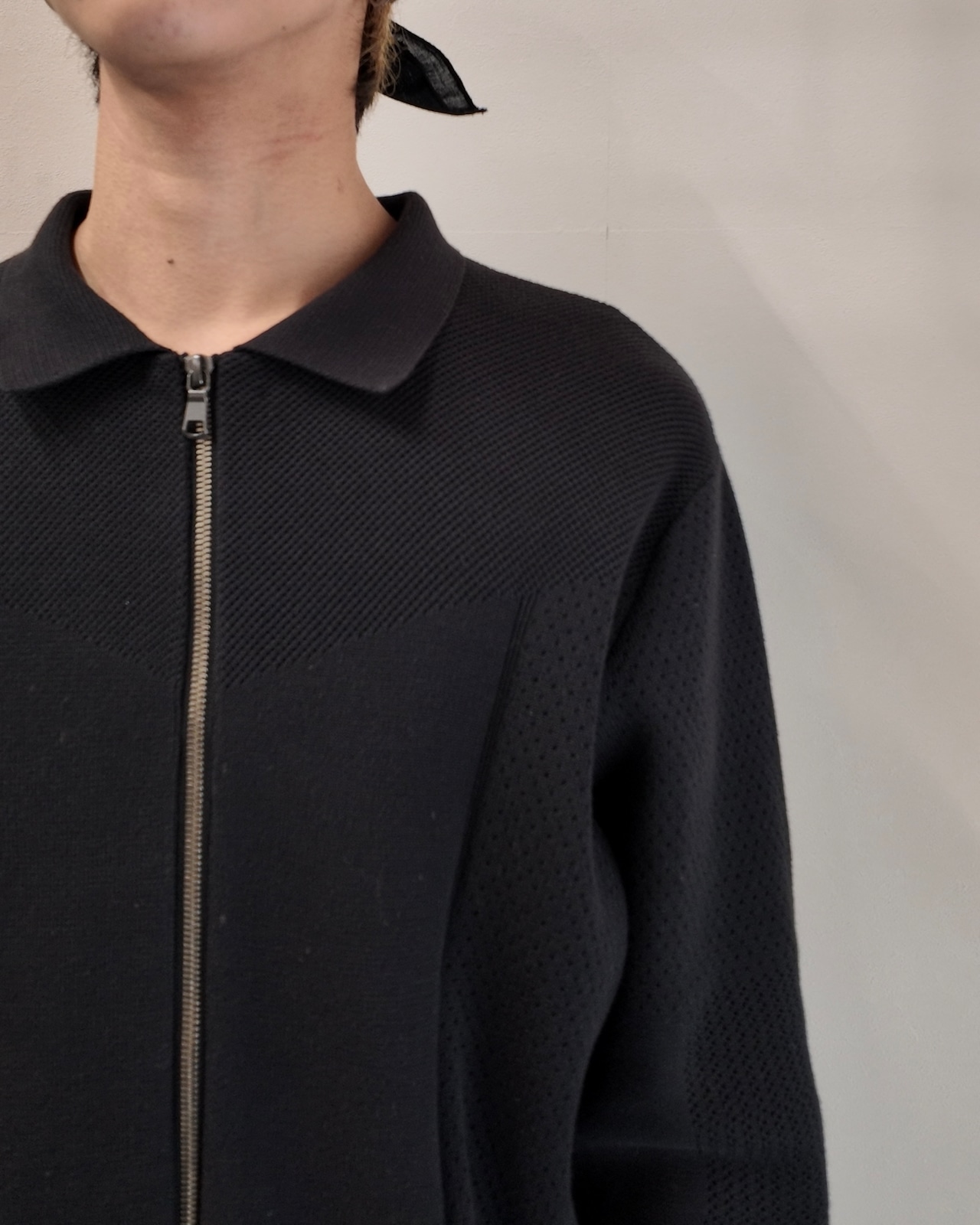 【5351 pour les hommes】curve pattern zip up blouson