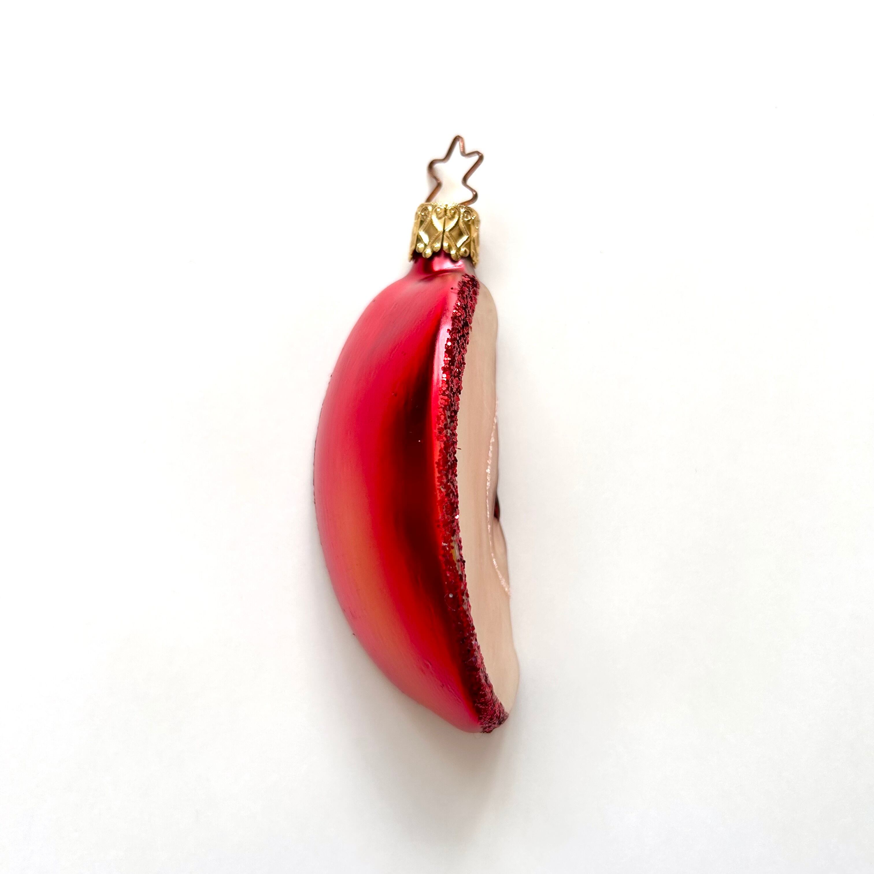 ビンテージ ドイツ INGE-GLAS社 ガラスオーナメント 林檎 10.5cm