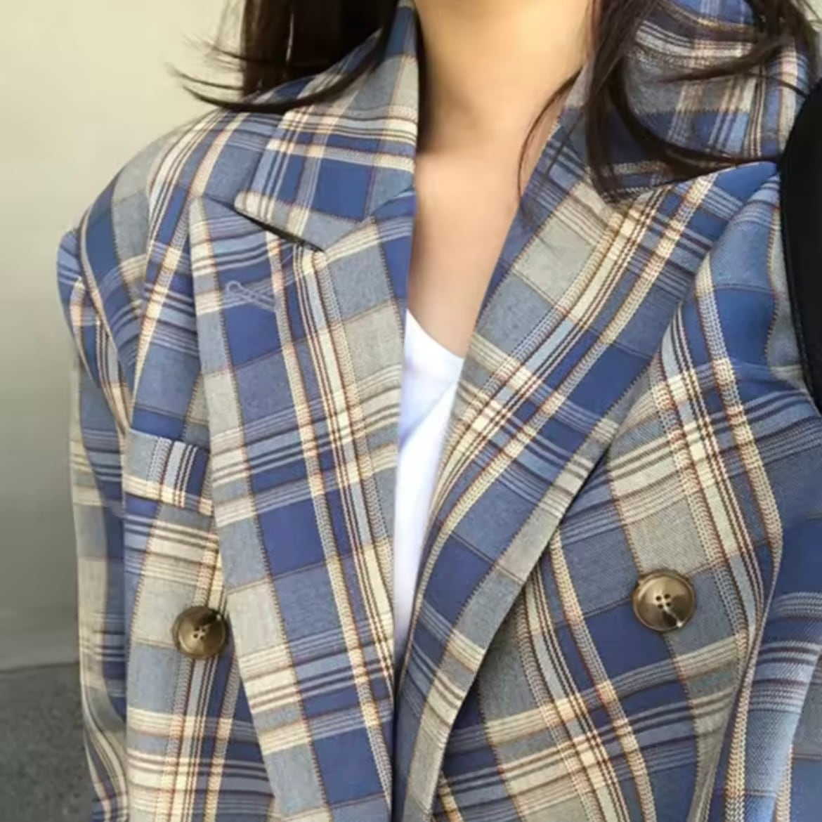 classical check big jacket