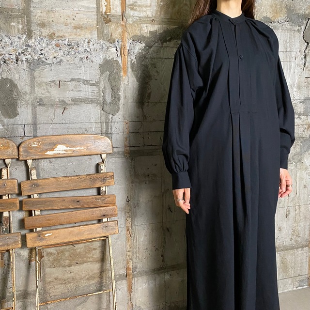 Hyke ハイク Linen Smock Dress Black Glamour Online Hyke ハイク Linen Smock Dress Black Glamour Online