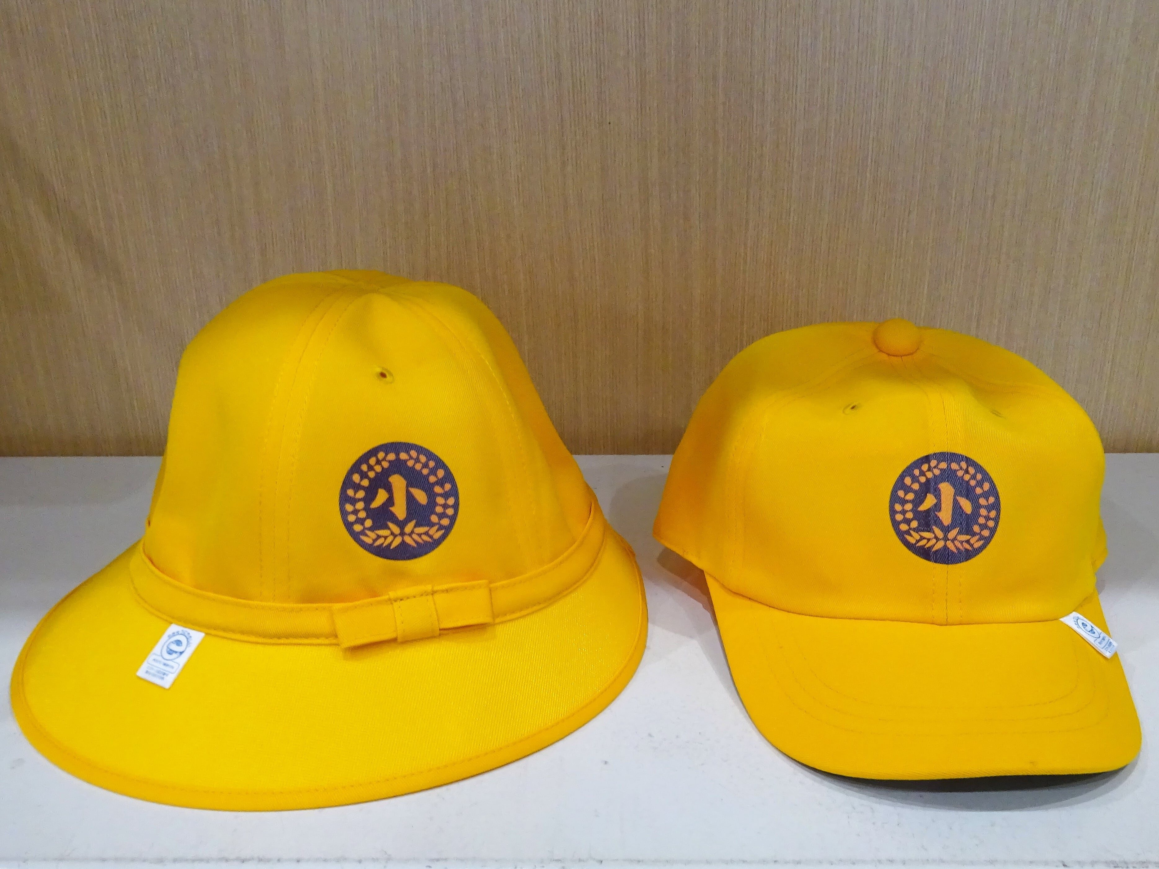 済美高校　旧帽子 藤里小学校】エコ黄交通安全帽 校章付（M・L・LL） | サカエスポーツ