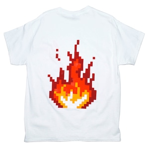 『snAwk(スノーク)』"炎上" hand painted Tee／L