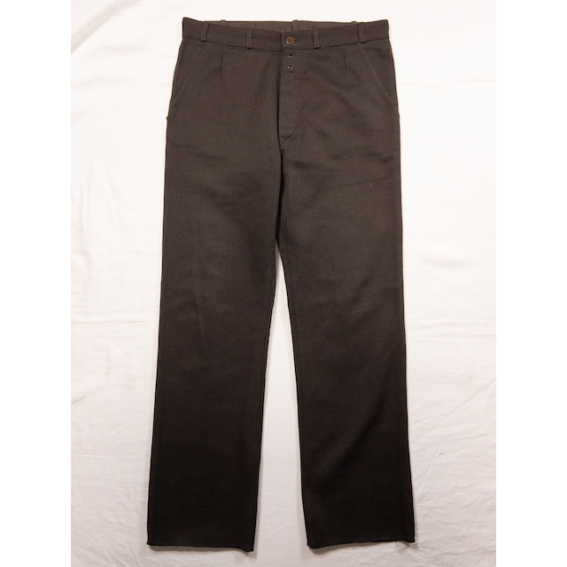 【1960s】"French Work" Brown Cotton Pique 1 Tack Work Trousers, Deadstock!!