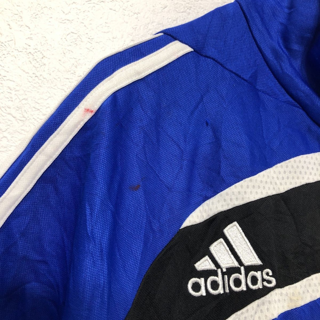adidas ジャージ S ブルー ブラック ホワイアディダス ジップアップ 