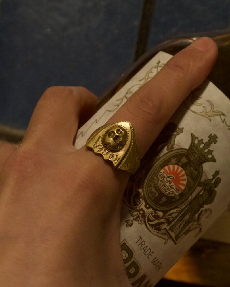 Vintage Military Souvenir Skull Ring [Late 1940s ~] [Brass --Skul