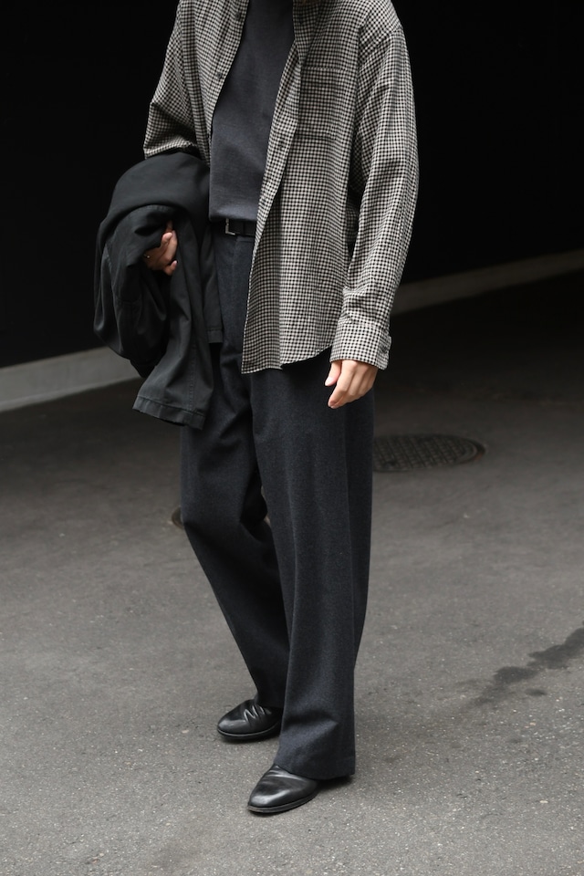 A.PRESSE / Wool Flannel Wide Trousers (Charcoal)