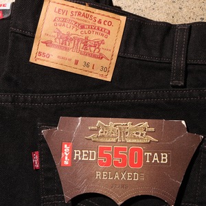 Deadstock 36×30 Levi’s550 USA サルファーブラック デニムパンツ
