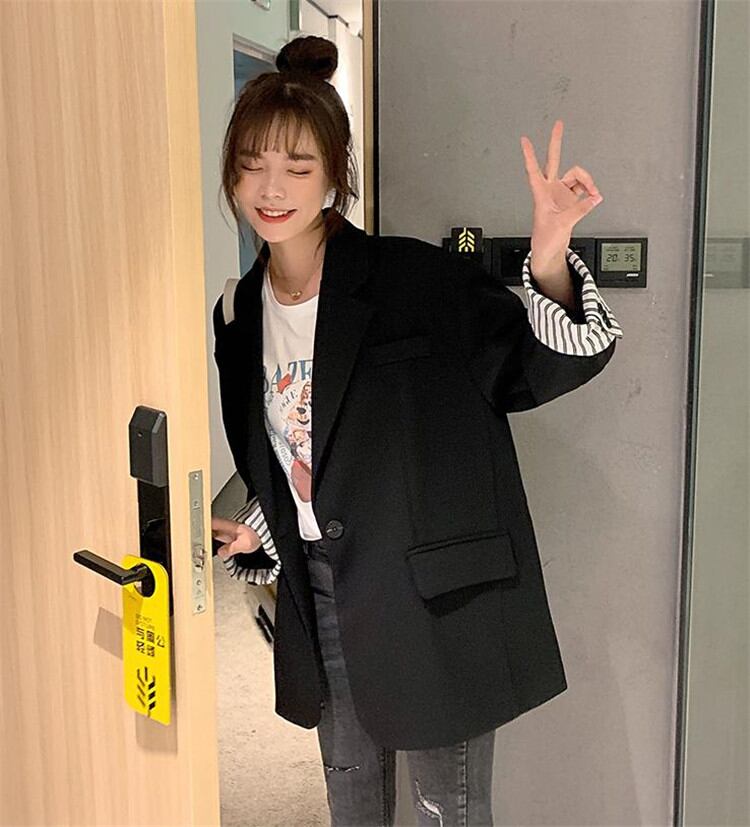 お洒落です 韓国ファッション イギリススタイル スーツ スリム 気高い 快適である