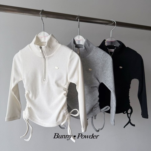 ivory S［即納］ any half zipup tee 26autumn/ bunny powder