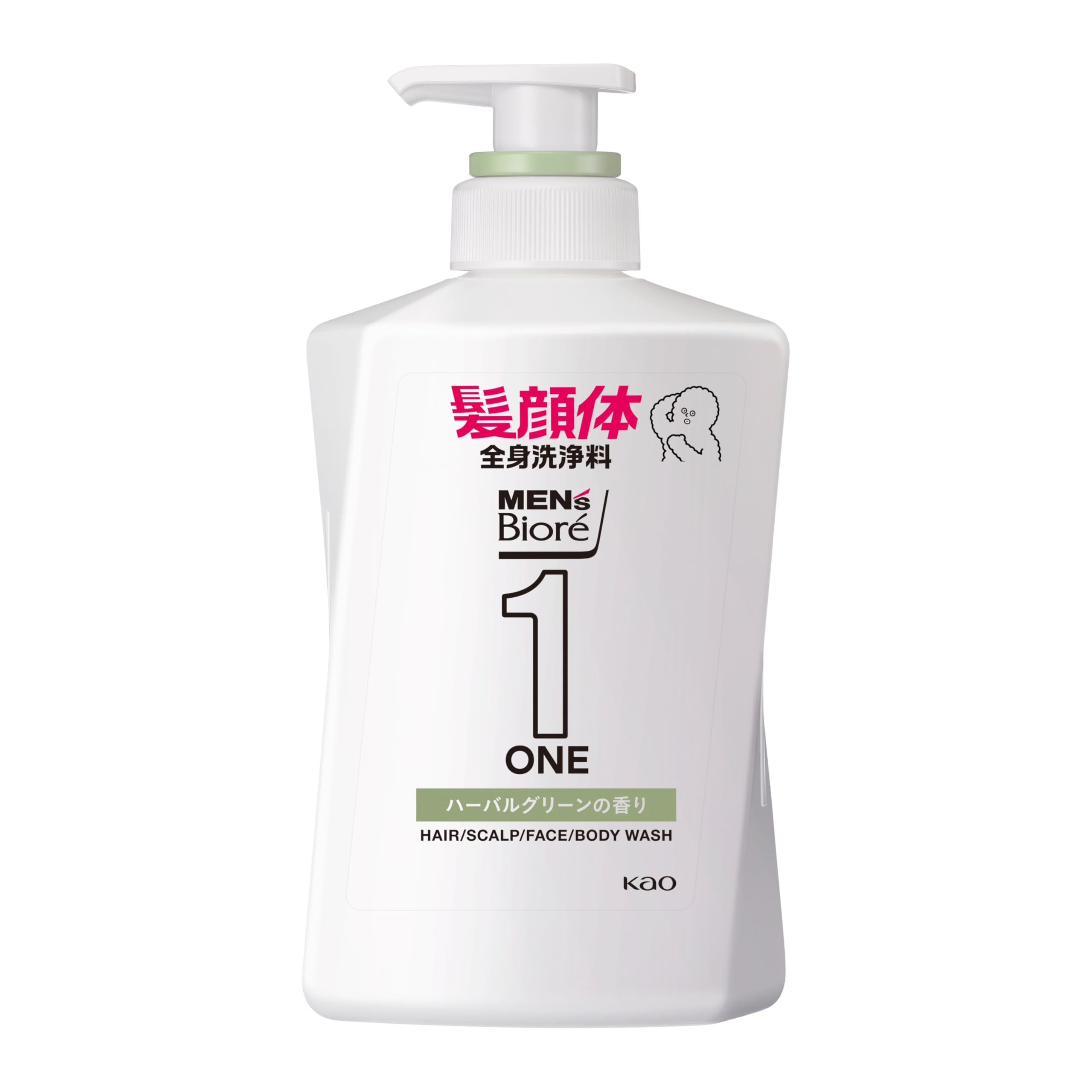 【在庫処分】メンズビオレ ONE オールインワン全身洗浄料 ハーバルグリーンの香り ポンプ 480ml