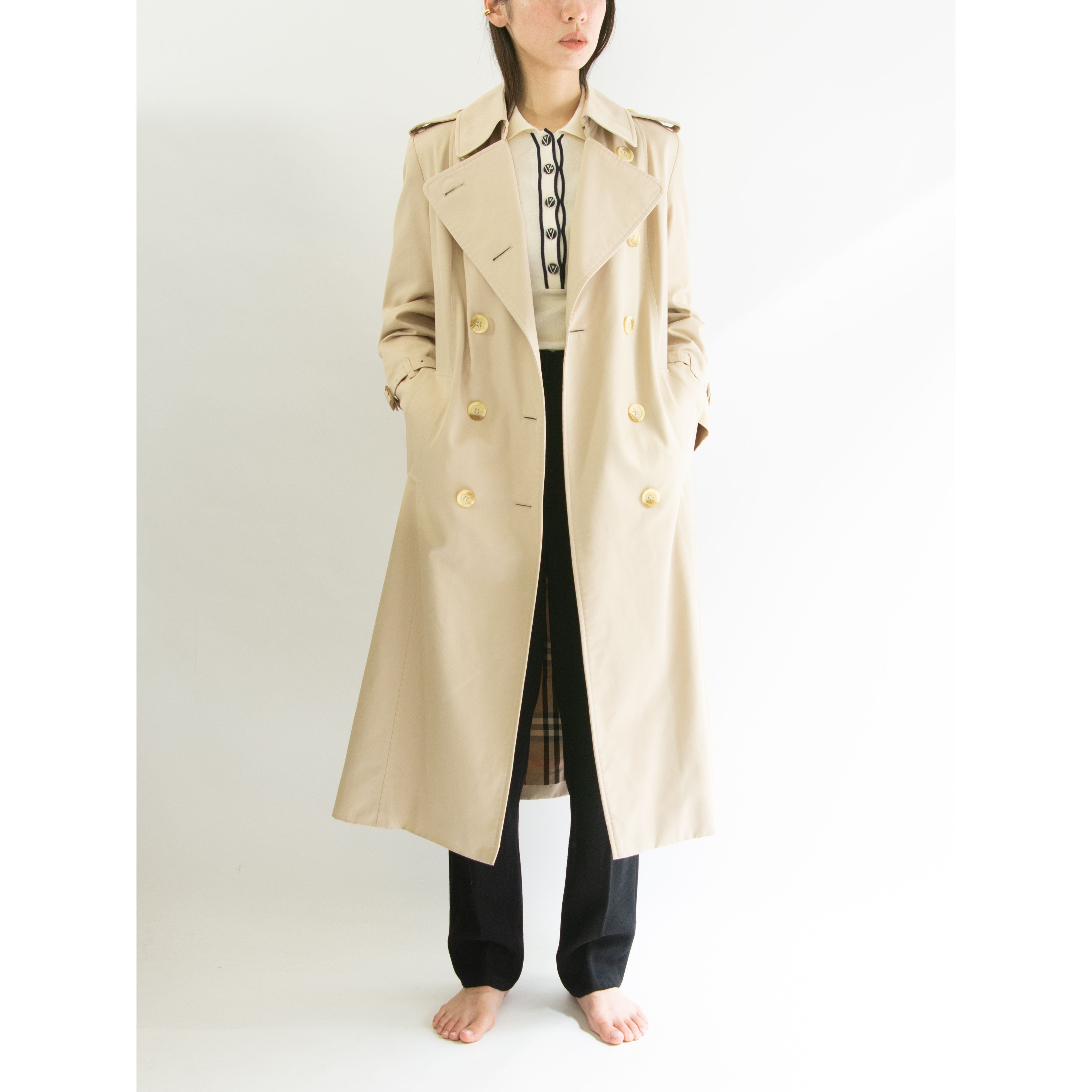 Burberrys】Made in England 80's polyester-cotton trench coat ...