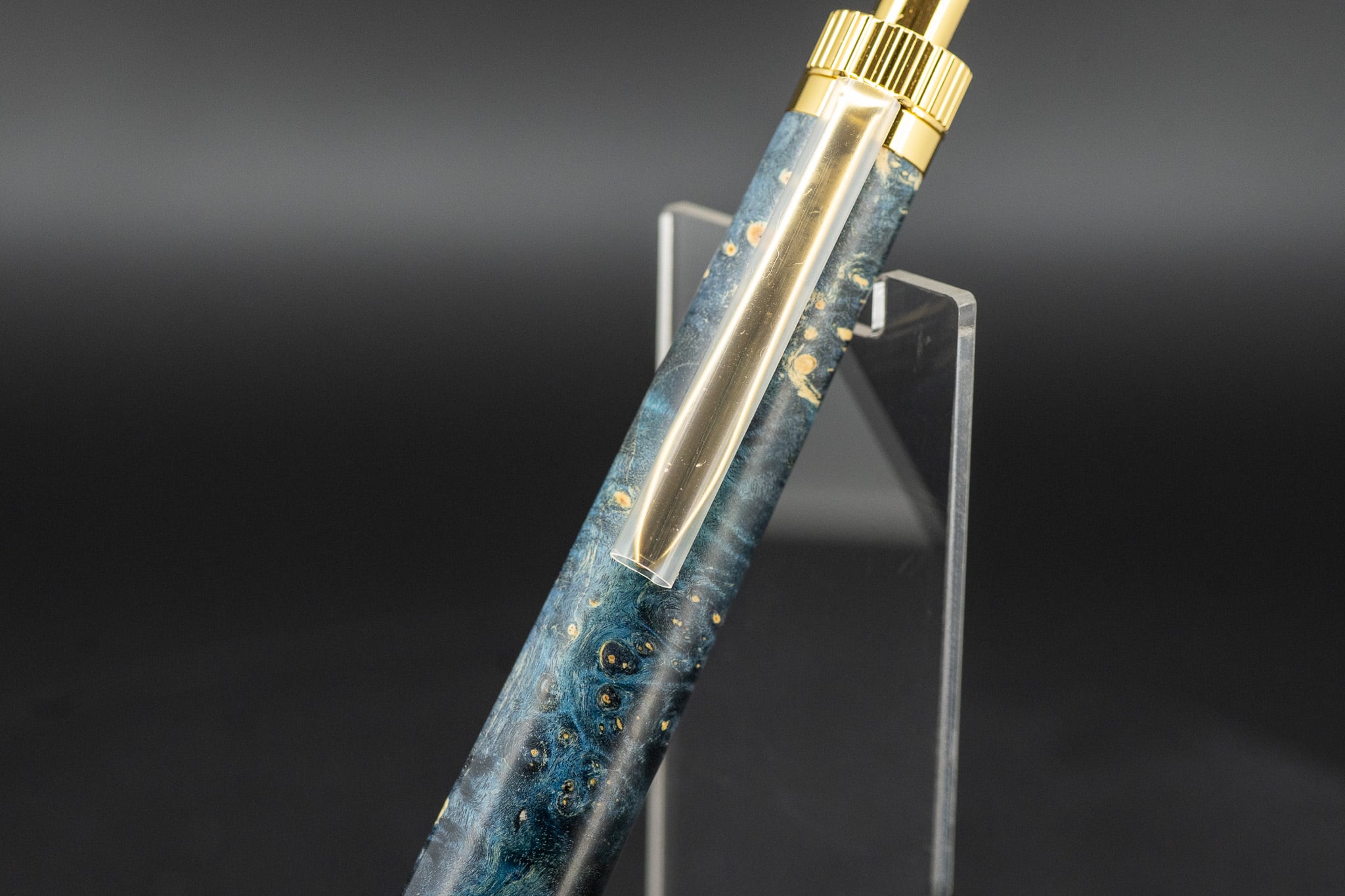 翠煙】屋久杉 漆塗 細軸 ② gold MP | 木軸ペン工房 金杢犀