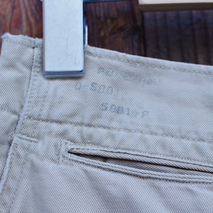 1940s US ARMY Cotton Khaki Trousers / 45カーキ 米軍 ボタンフライ