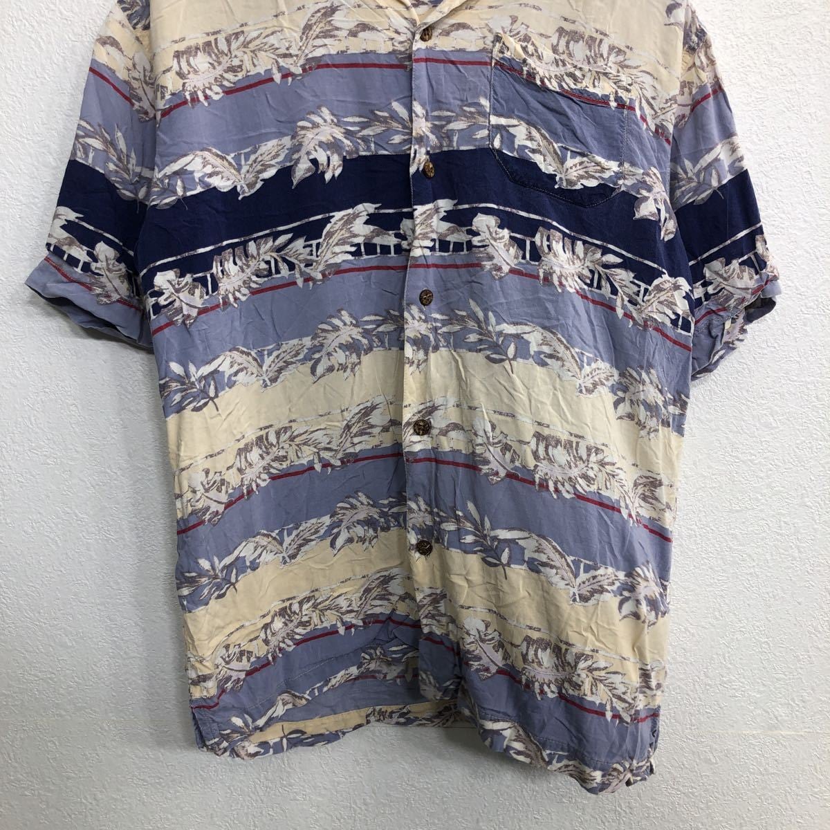 VAnp HEUSEN アロハシャツ キッズ Lサイズ 柄 半袖シャツ ライトブルー