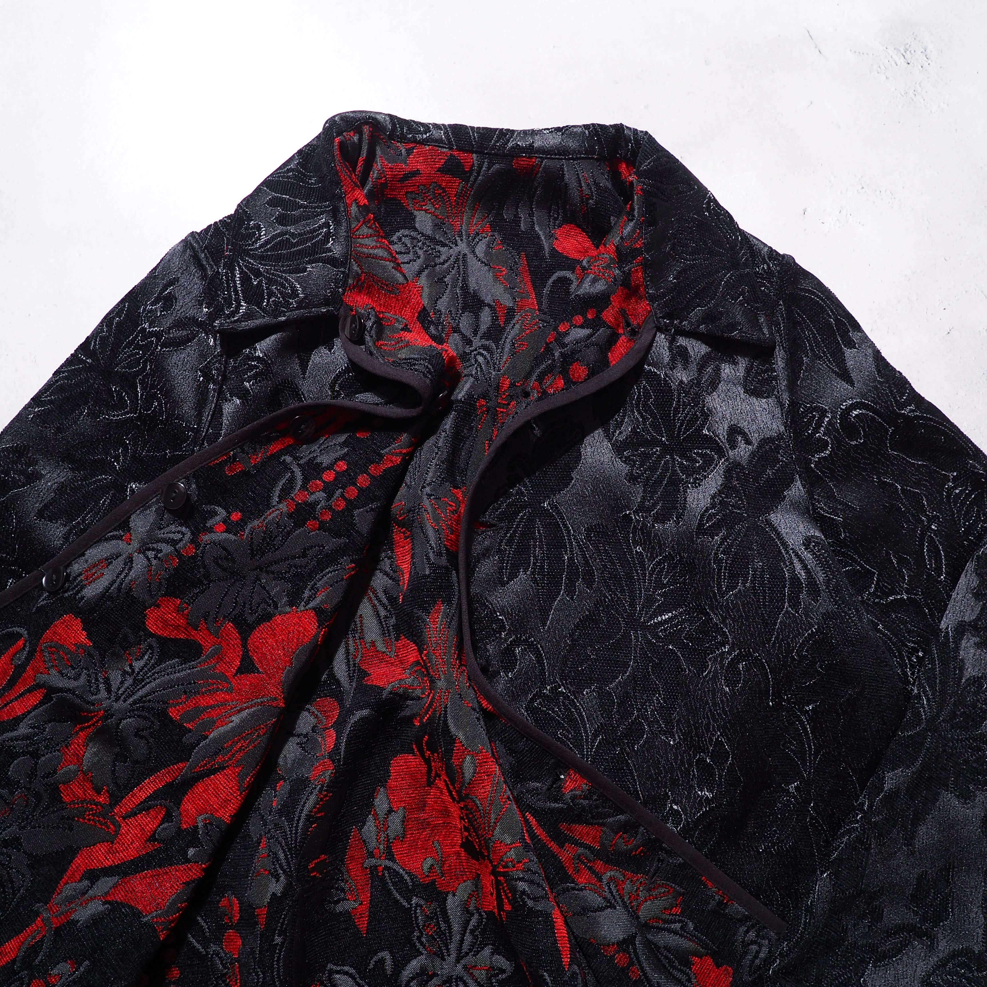 " 両面 - Reversible " Beautiful Flower Embbossed vintage Velours jacket