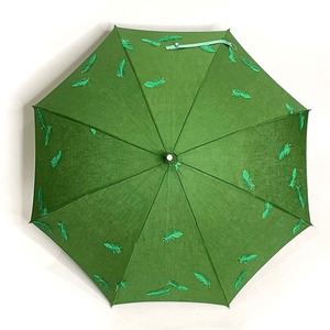 hane ふわふわ刺繍日傘　グリーン×緑　43㎝