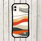 受注生産 iPhoneケース 白背景の細いレトロ波線｜レトロウェーブ CURV047C
