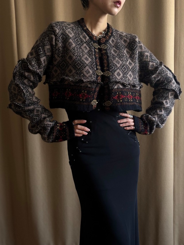 greige tyrolean remake knit cardigan-5125-12