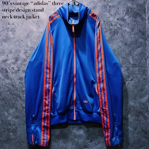 【doppio】90’s vintage “adidas” three stripe design stand neck track jacket