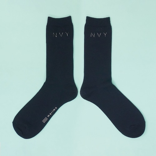【メンズ】MARIMO みちる 触って分かる靴下 ロング NVY ネイビー 131101-31