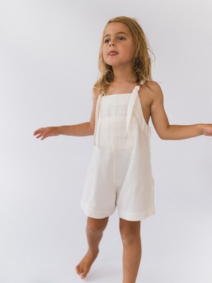 ILLOURA THE LABEL / Short Marlow Overalls_White(1y,2y,3y,4y)