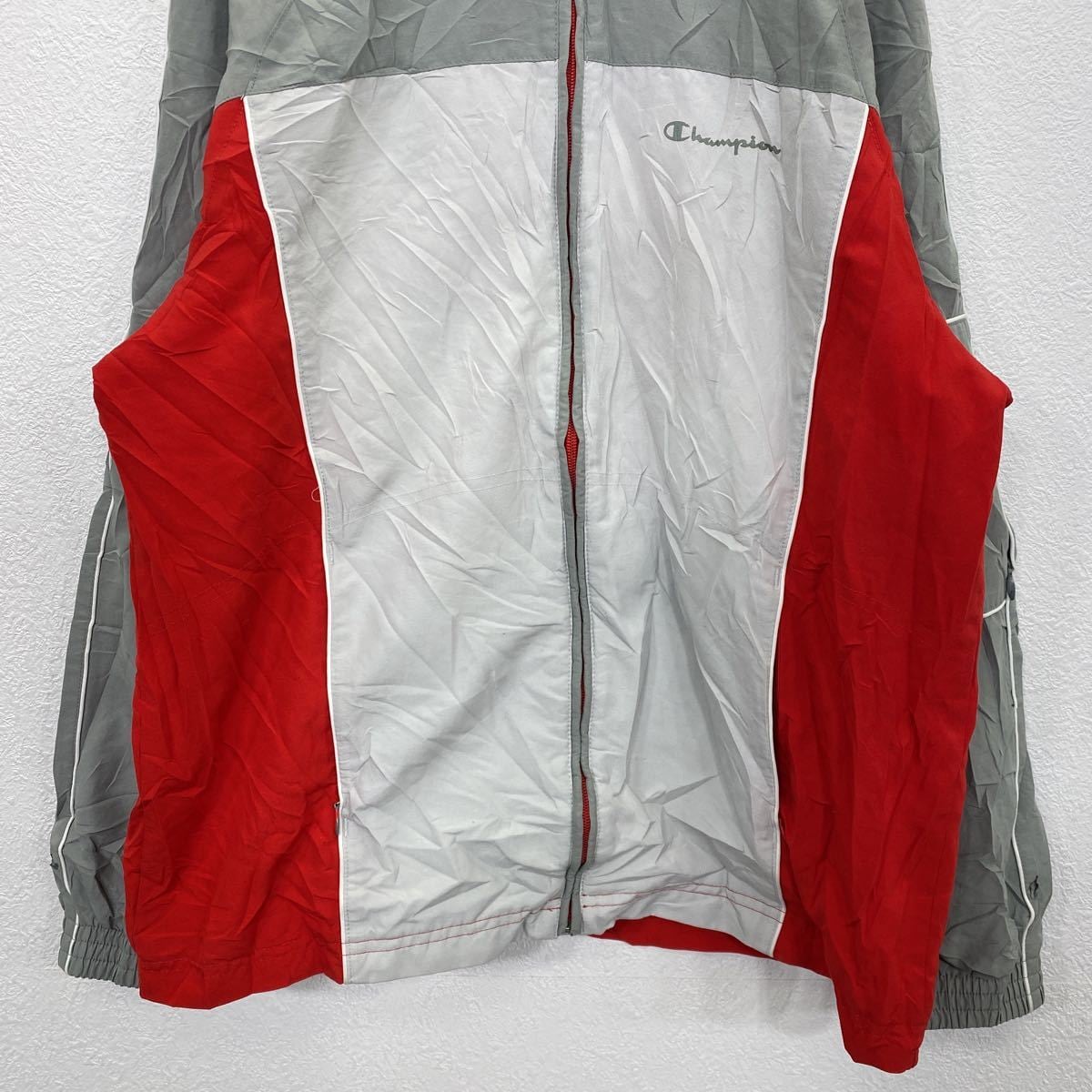 Champion ジップアップジャケット キッズ XL レッド グレー