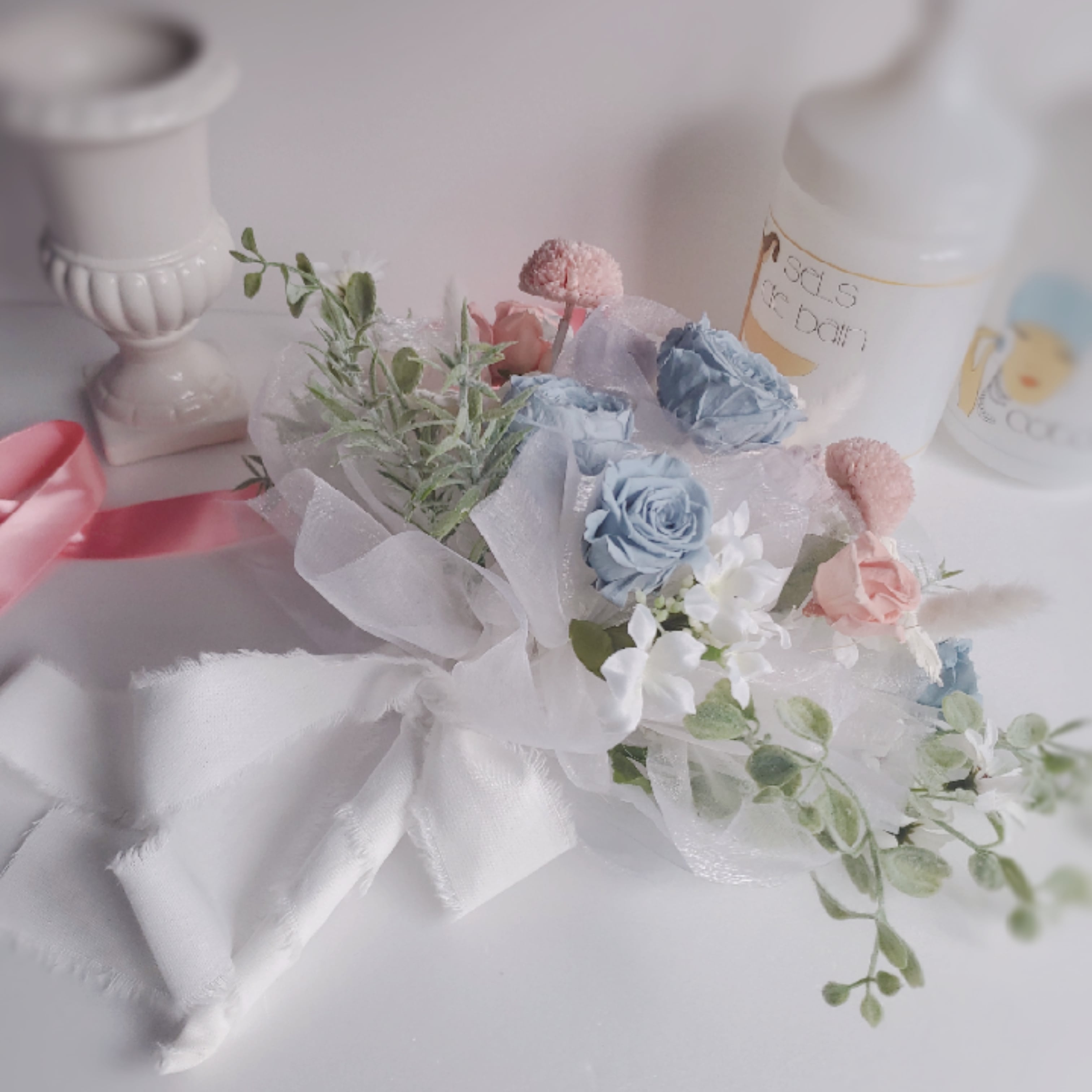 ピンクとブルーのブーケ | toflower