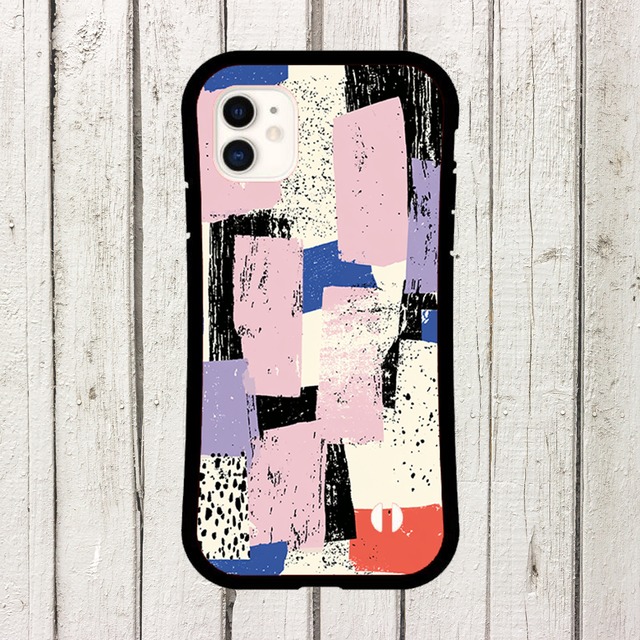 受注生産 iPhoneケース ピンクとパープルのZINEコラージュ｜ZINEコラージュ ZINE052B