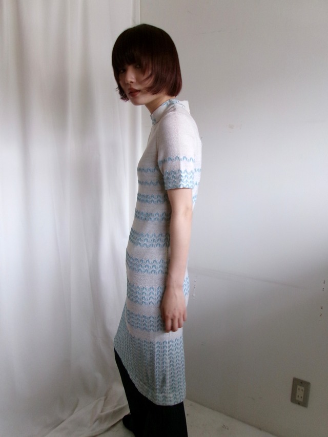Knit half sleeve dress