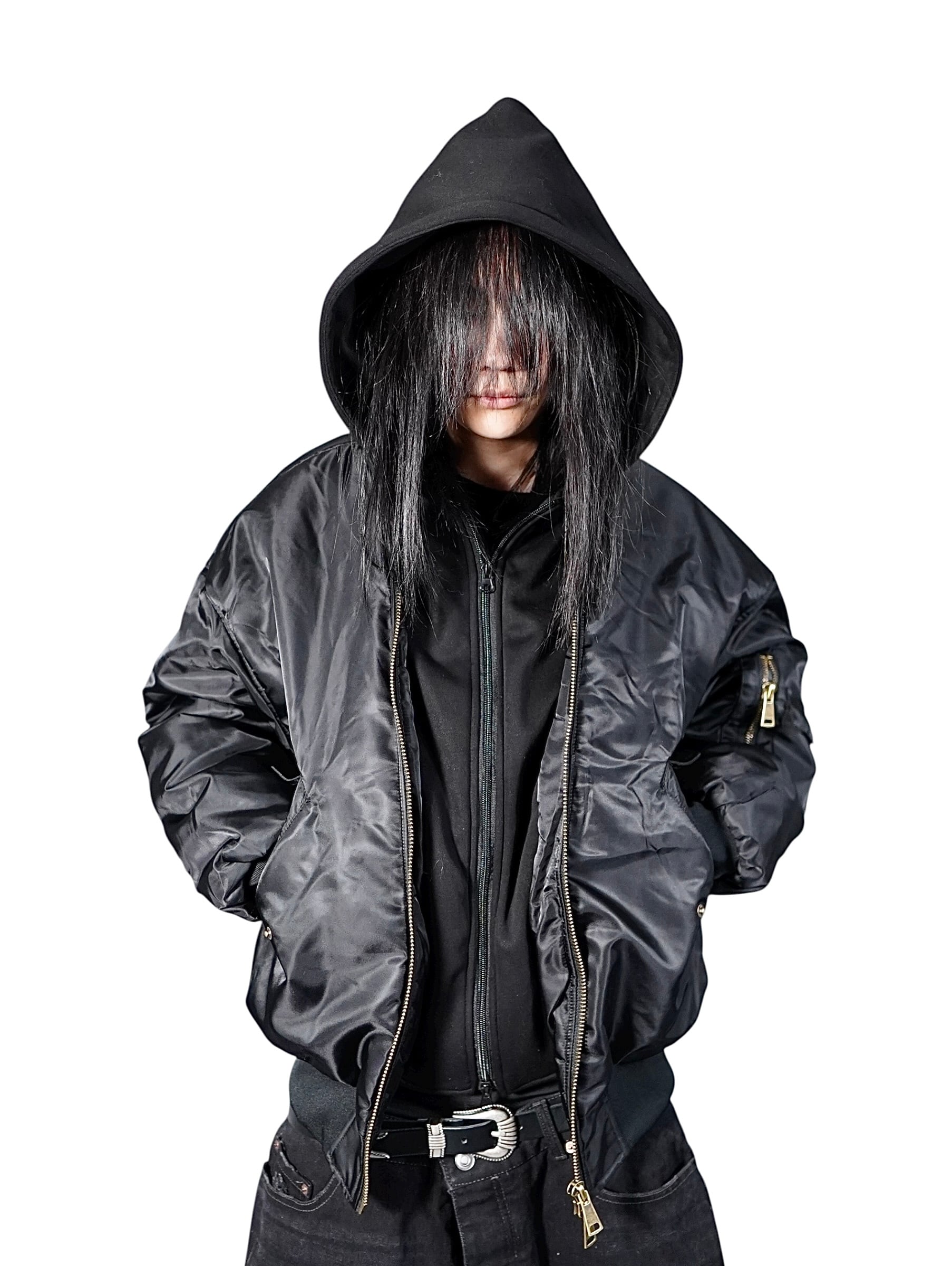 【PLANET STUDIO】Basic Hooded Bomber Jacket