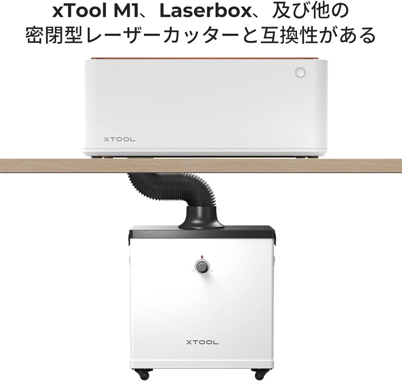 xTool 集塵機 M1/S1/P2 レーザー彫刻機用 D1/D1 Pro用 (カバーと一緒に使用は必要) 3 段階濾過 99.97% 浄化率