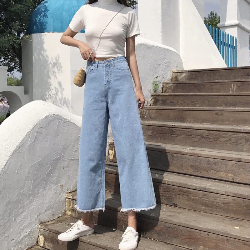 スリムジーンズ ルーズスプリングハイウェストパンツ 春物 萌量不足33363541917