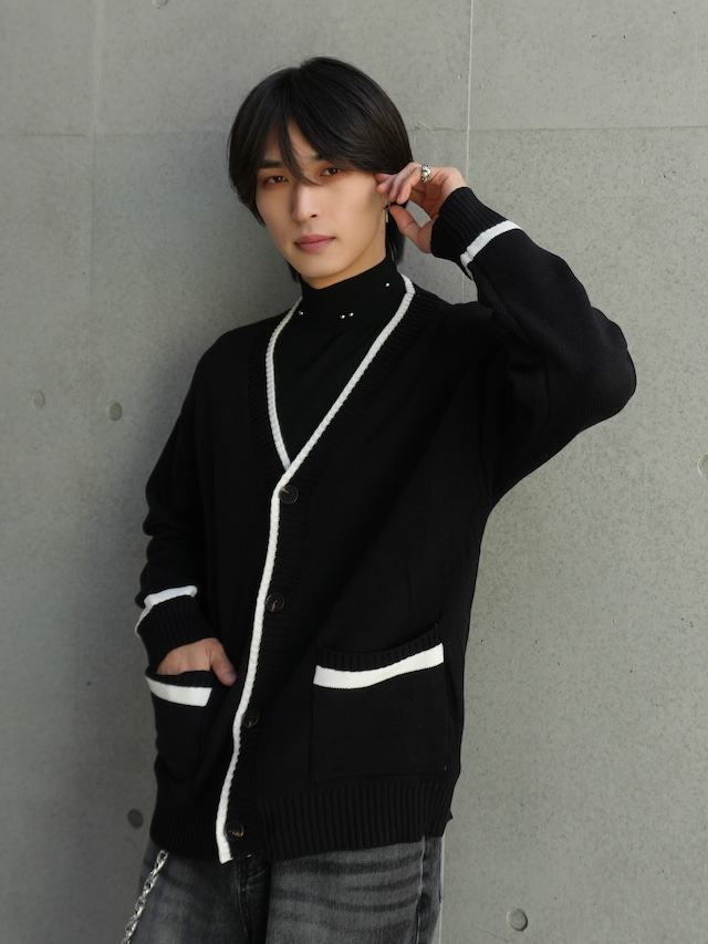 【ALUDE】2pocket Line design cardigan