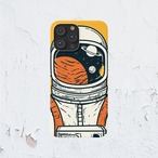 受注生産 iPhoneケース 宇宙飛行士とオレンジ惑星｜スペースエイジ RFSP018B