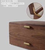 ジュエリーボックス 2段 木製 ウォールナット 大型 アクセサリーケース 引き出し付き フランネル内装 宝石箱 高級感 収納ボックス