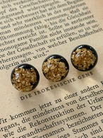 13mm 輸入デザインボタン ゴールド×ブラック×クリア 金箔調  樹脂ボタン ドーム型 アクセサリーパーツ デコレーションパーツ