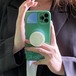 【ソケット付き】 iPhone12 13ケース グリーン 割れない お洒落 アイフォン13proケース 衝撃吸収 北欧テイスト