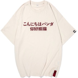 SALE 送料無料【HIPANDA ハイパンダ】レディース 忍者 Tシャツ WOMEN'S NINJA  BIG SIZE SHORT SLEEVED T-SHIRT / BEIGE・BLACK・RED