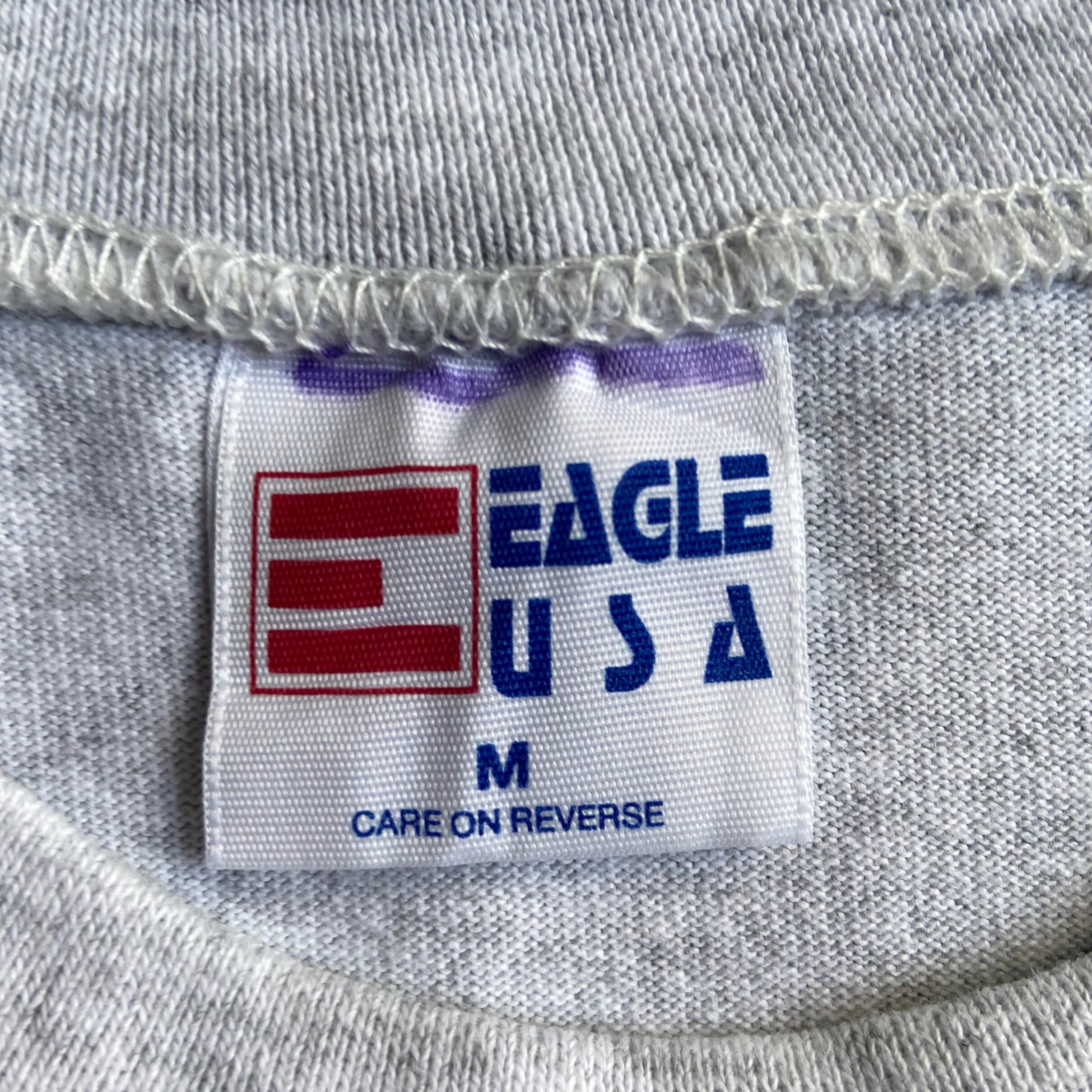 90年代 USA製 EAGLE USA 無地 Tシャツ メンズM 古着 ライトグレー 90s