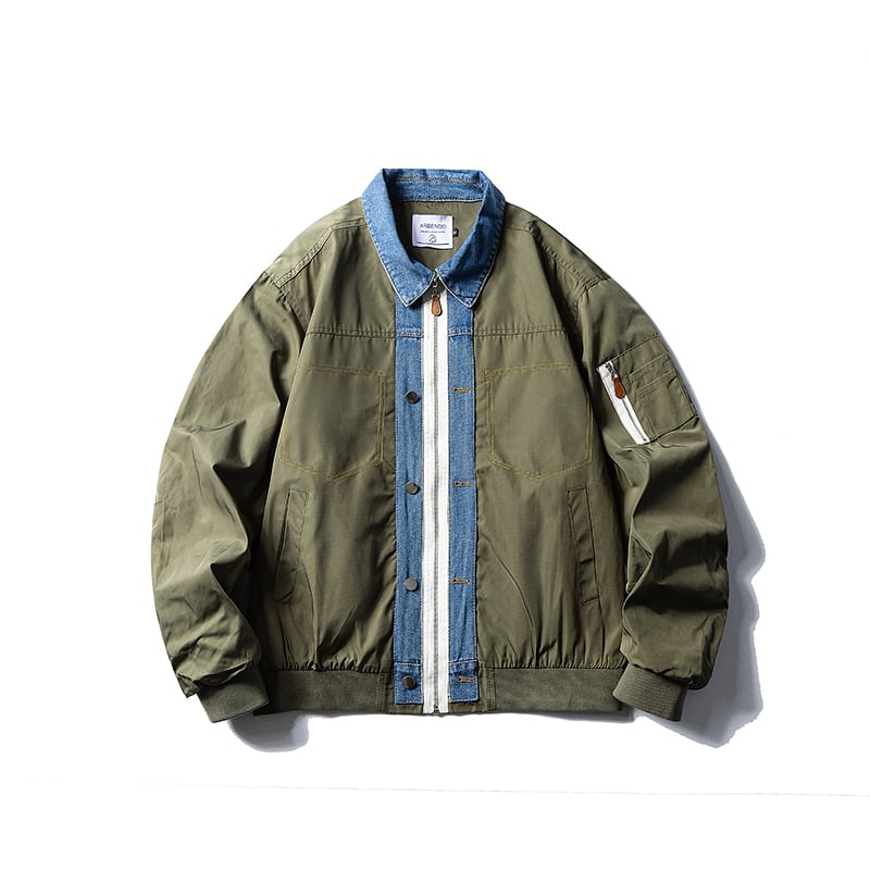 デニム切替デザインブルゾン C10770