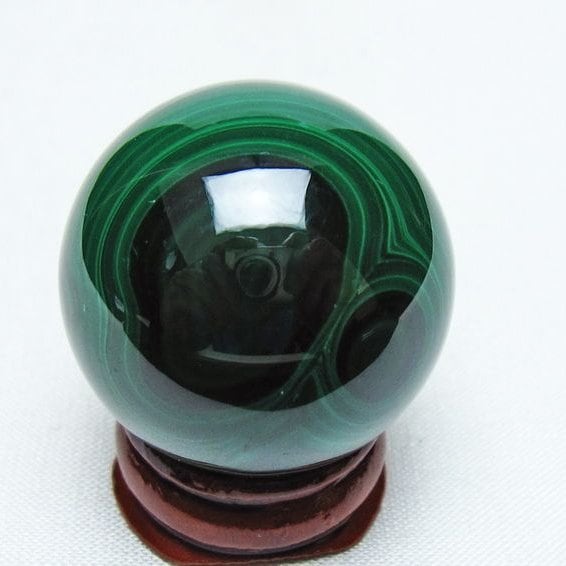 マラカイト 丸玉 32mm スフィア 置物 一点物 おまかせ便 141-8383