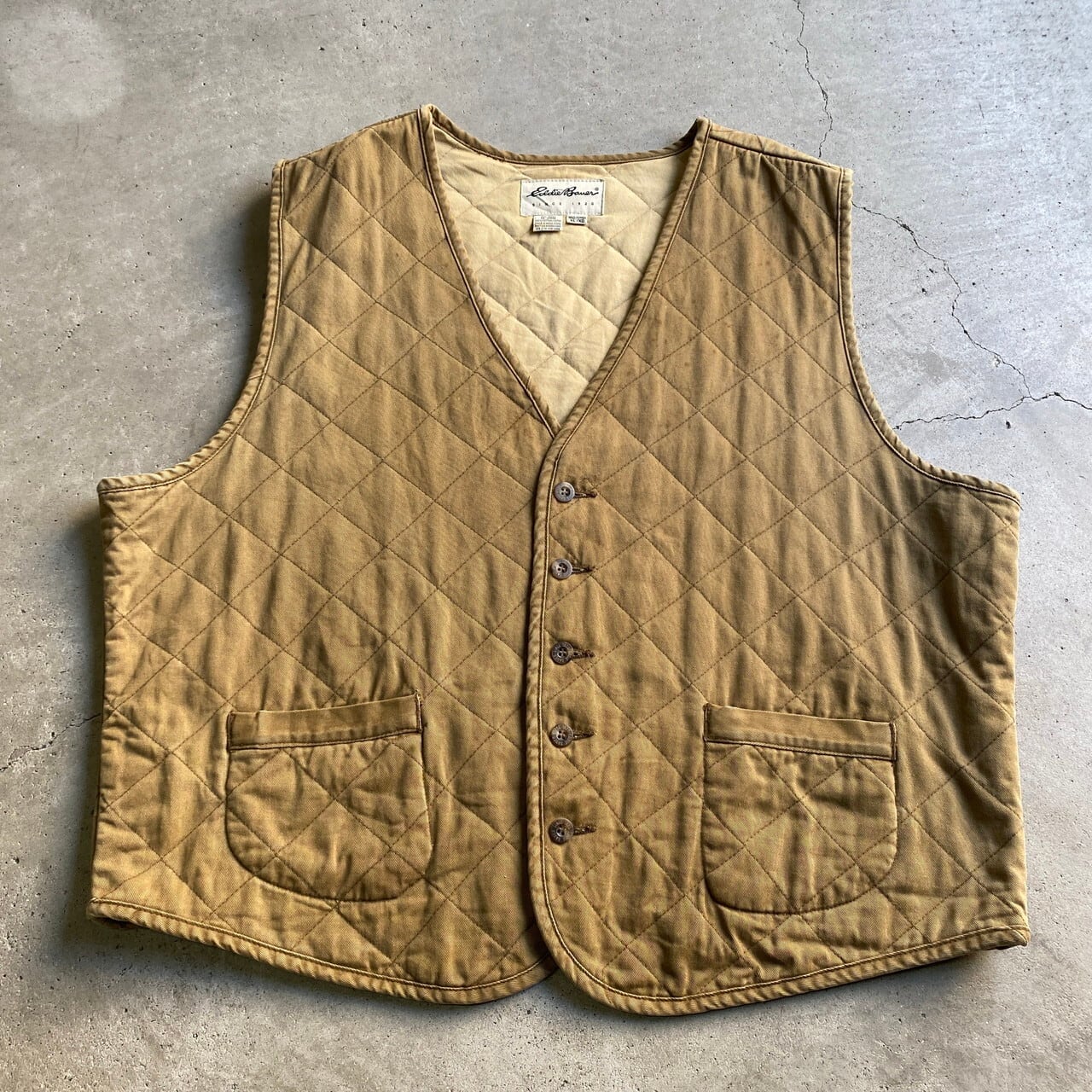 Eddie Bauer ベージュ キルティングベスト L 【公式通販】